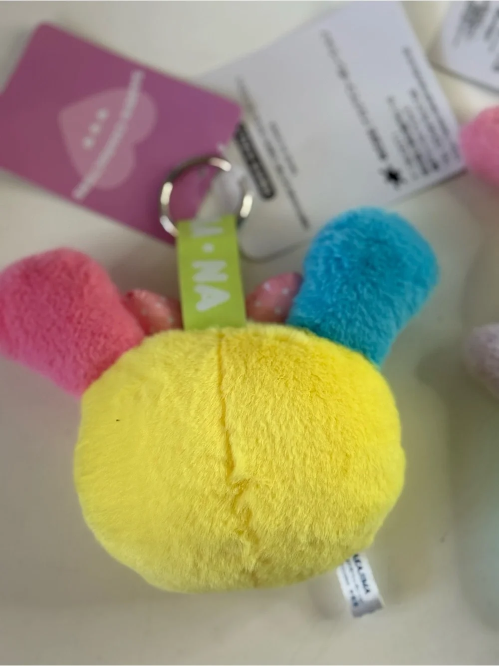 Sanrio Plush Bunny Card Holder Keychain Duo - Yellow, Pink & Aqua